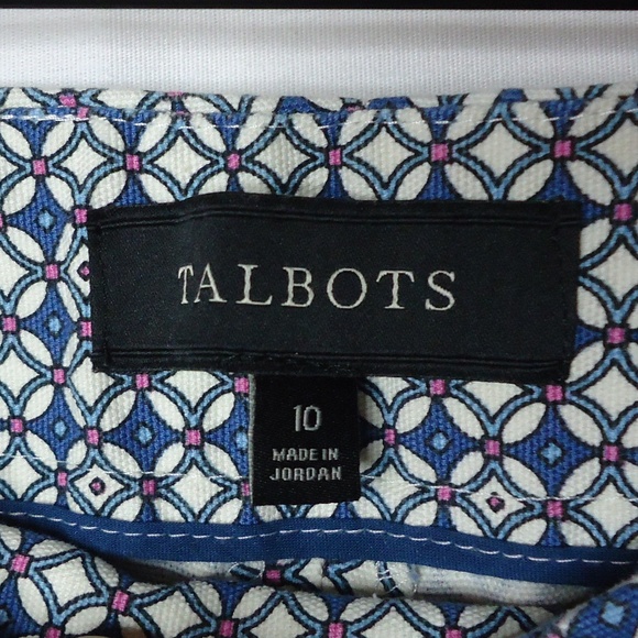Talbots Geometric Heritage Cropped Pants - Picture 4 of 6